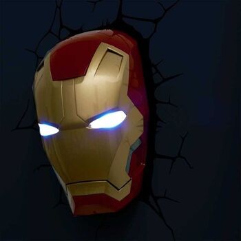 Ensemble d'appliques murales 3D Marvel - Masque Iron Man - Veilleuse pour chambre d'enfant - MCU Marvel Avengers 2