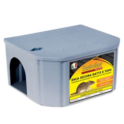 Mouse bait container + safety key