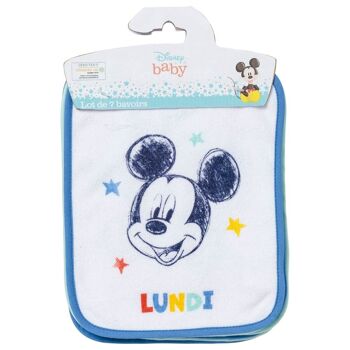 Lot de 7 bavoirs naissance journaliers 20x25 cm - Mickey Cool 2