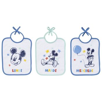 Lot de 7 bavoirs naissance journaliers 20x25 cm - Mickey Cool 3