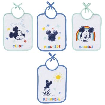 Lot de 7 bavoirs naissance journaliers 20x25 cm - Mickey Cool 4