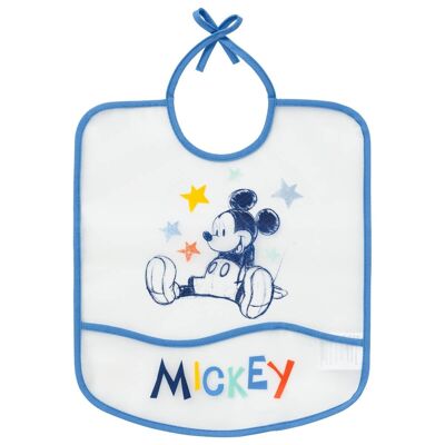 Bavaglino impermeabile 6 mesi con tasca 28x32 cm - Mickey Cool