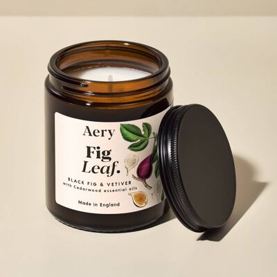 Fig Leaf Scented Jar Candle - Black Fig Vetiver and Cedarwood