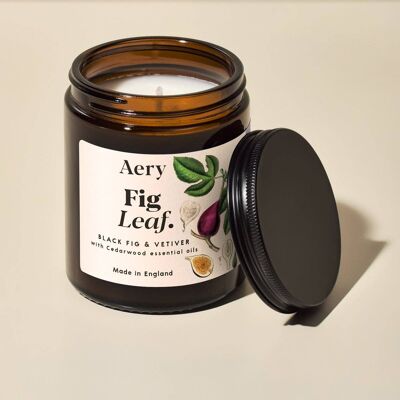 Fig Leaf Scented Jar Candle - Black Fig Vetiver and Cedarwood