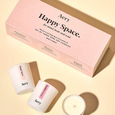 Juego de regalo de aromaterapia Happy Space de tres - Velas votivas