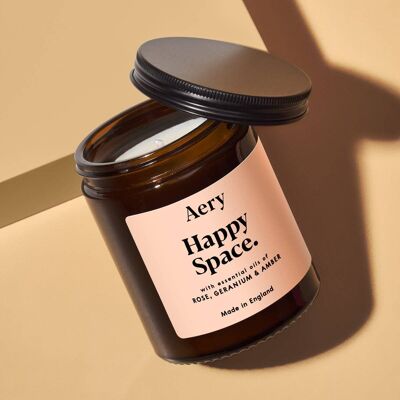 Happy Space Scented Jar Candle - Rose Geranium and Amber