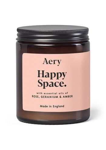 Bougie en Pot Parfumée Happy Space - Géranium Rose et Ambre 3