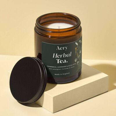 Herbal Tea Scented Jar Candle - Chamomile Lavender Eucalyptus