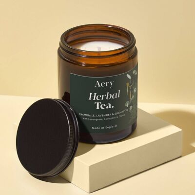 Herbal Tea Scented Jar Candle - Chamomile Lavender Eucalyptus