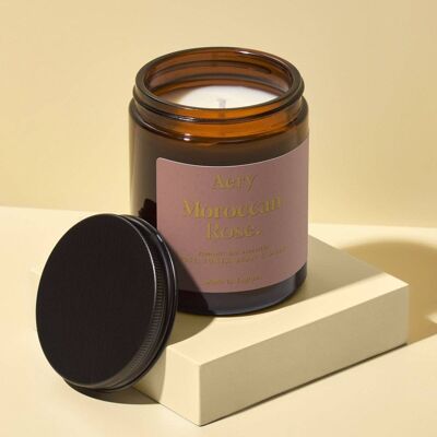 Moroccan Rose Scented Jar Candle - Rose Tonka and Musk