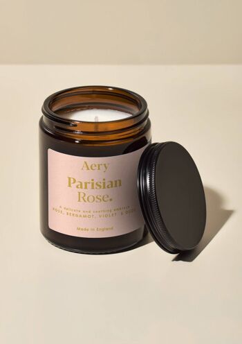 Bougie en pot parfumée à la rose parisienne - Rose Bergamote et Violette 1