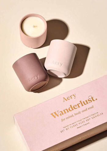 Ensemble de trois bougies votives Wanderlust 1