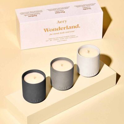 Wonderland Set di tre candele votive