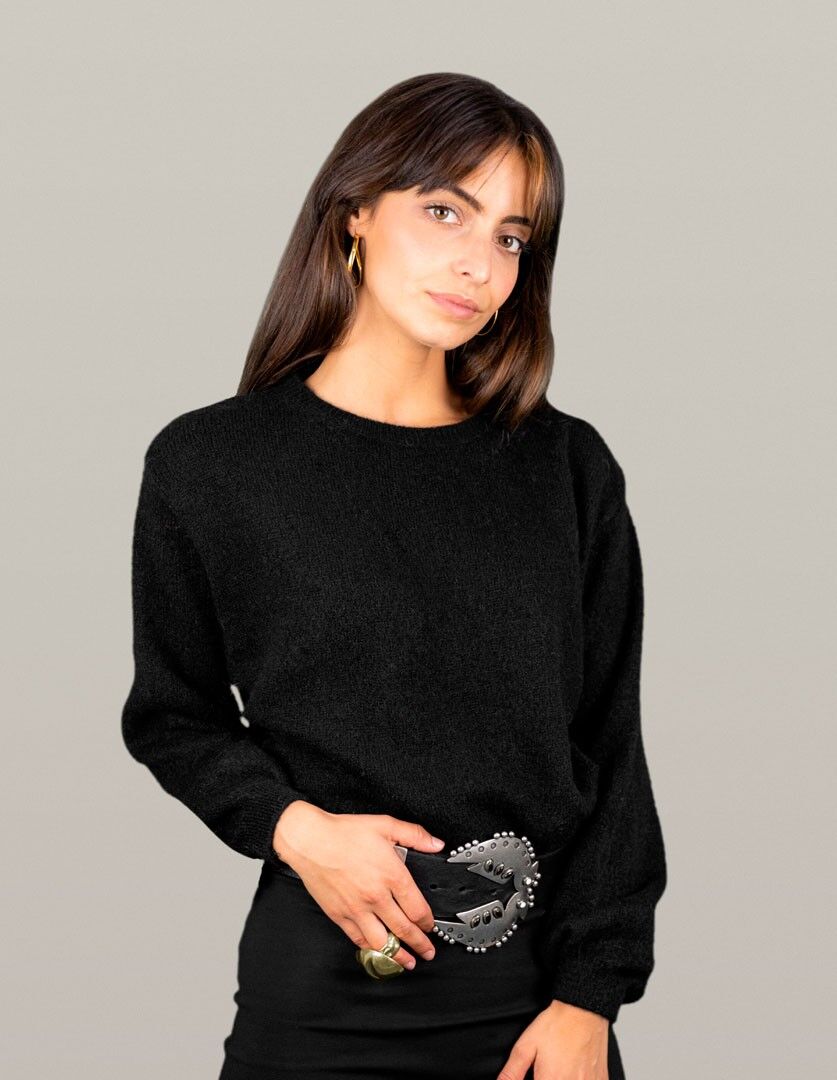 Maglia girocollo nera