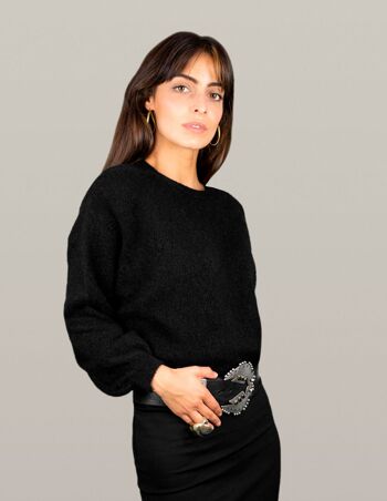 Pull col rond noir 2