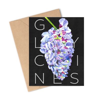 Carte postale A6 - Glycines, fleurs