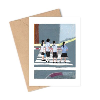 A6 Postcard - Bangkok Schoolgirls, Thailand