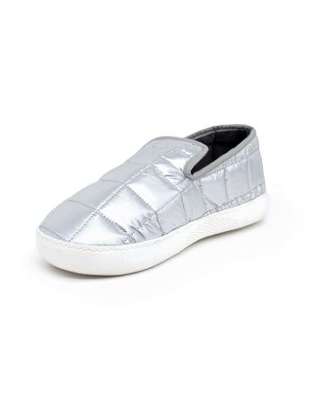 Chausson streetwear doudoune argent 2