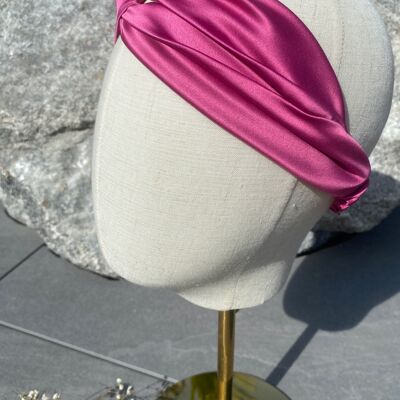 Fuchsia Satin Headband