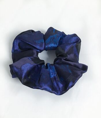 Chouchou Bleu nuit Fleurs 1