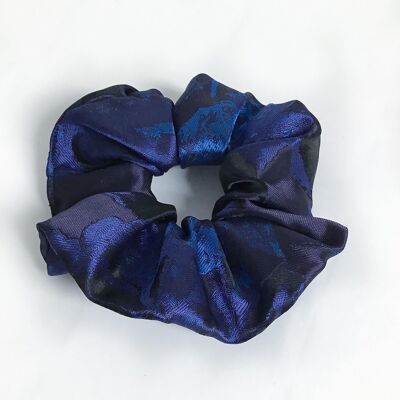 Chouchou Bleu nuit Fleurs