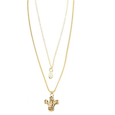 Flooid Fleur de Lis Duo Pendant Gold