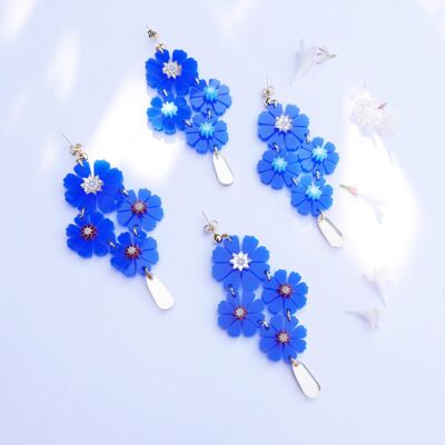 Boucles d'oreilles Pétales Bleus