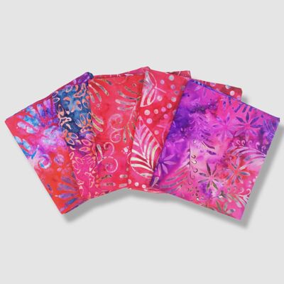 Bali Batik Fat Quarter Fabric Bundle - Hot Pinks