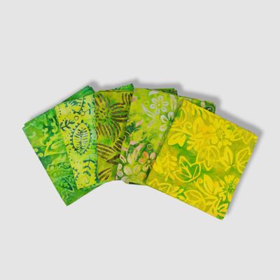 Fascio di tessuto Bali Batik Fat Quarter - Lime e gialli