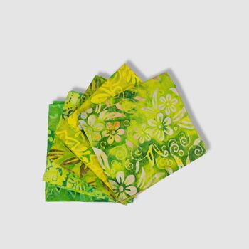 Lot de tissus Bali Batik Fat Quarter - Citrons verts et jaunes 4