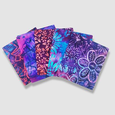 Bali Batik Fat Quarter Fabric Bundle - Purples