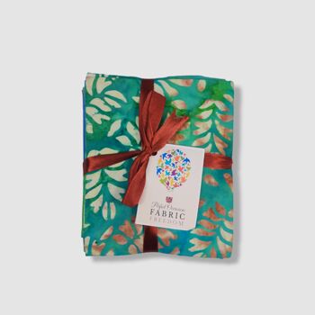 Lot de tissus Bali Batik Fat Quarter - Turquoise & Verts 3