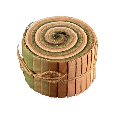 20 Piece Quilting Cotton Fabric Strip Roll - Earthy Greens