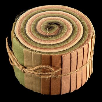 Rouleau de bande de tissu de coton matelassé 20 pièces - Verts terreux 2