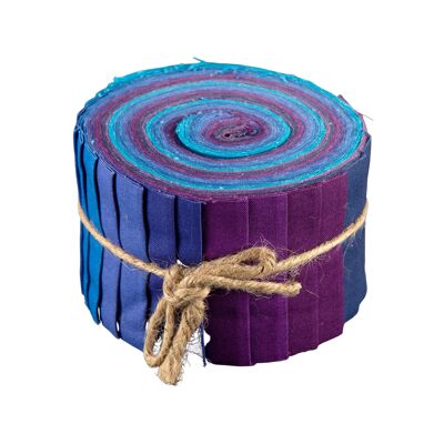 Rollo de tiras de tela de algodón para acolchado de 20 piezas - Pavo real