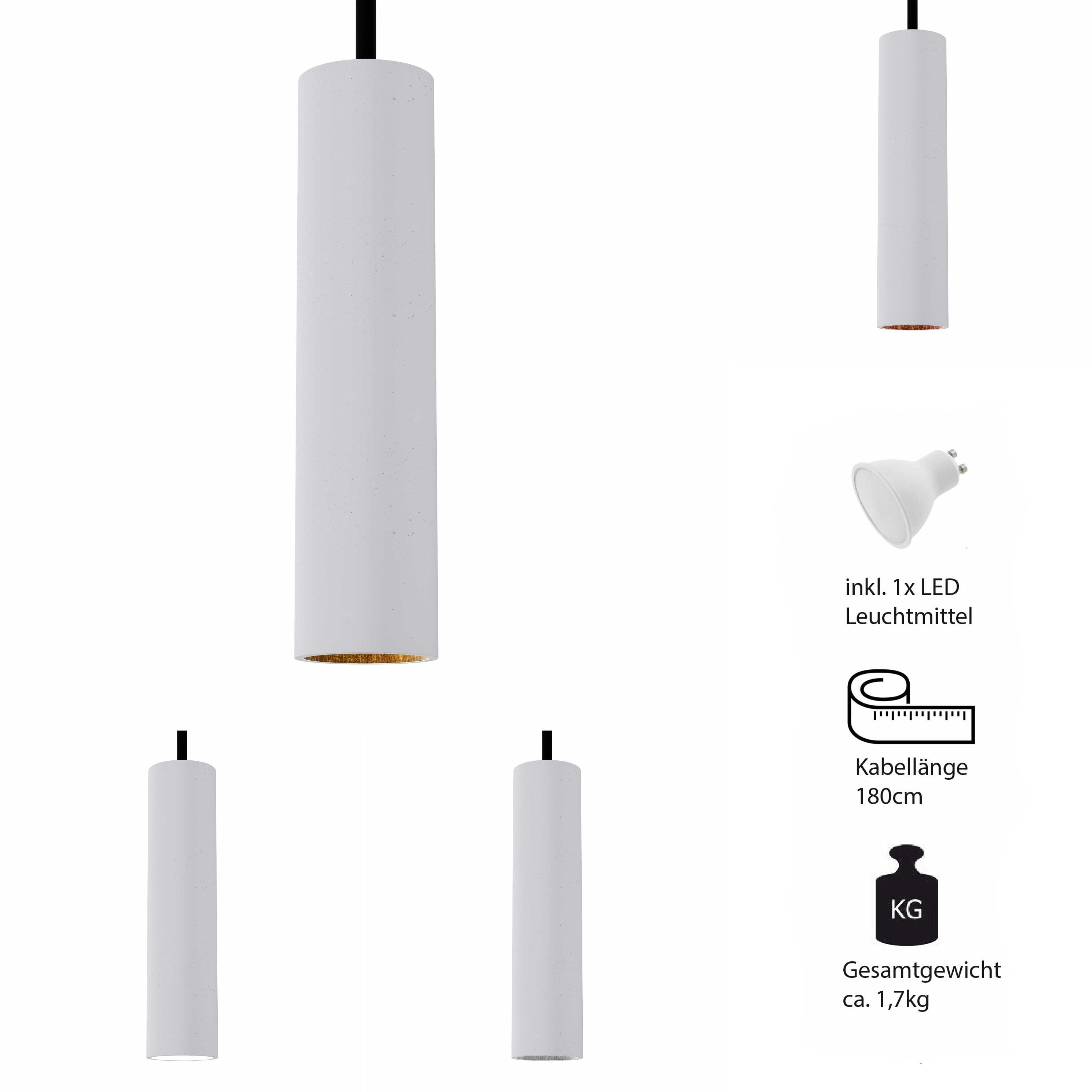Betoniq Concrete Pendant Light "Nara27" Hängeleuchte GU10 White