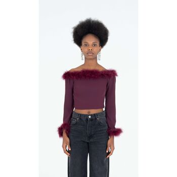 Top bordeaux plumes / Party Decadence 3