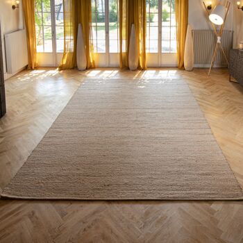 TAPIS EN JUTE ET COTON BEIGE 350X250CM MILOS 2