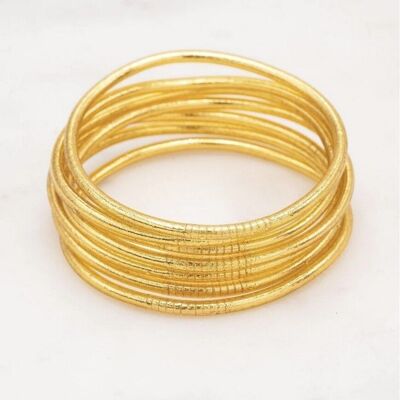 Thin Buddhist bangle without mantra size XS - Gold