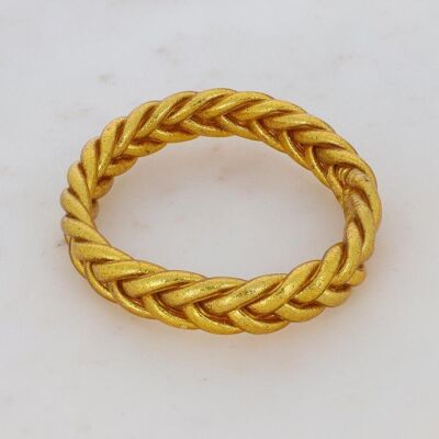 Braided Buddhist bangle size XL - Gold