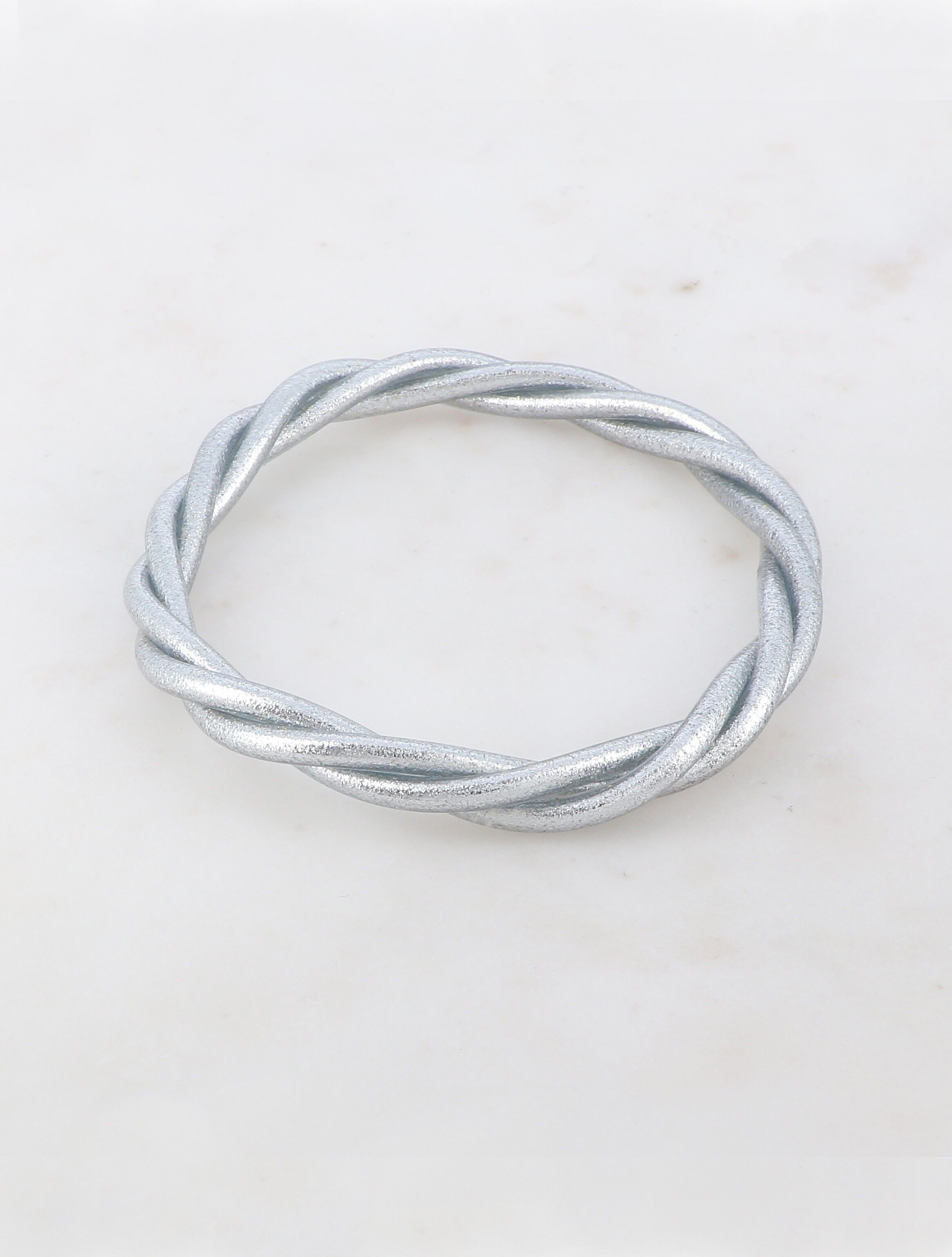 Braccialetto buddista attorcigliato taglia XS - Argento