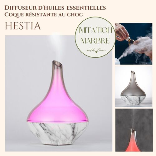 Diffuseur Ultrasonique - Hestia – Diffusion Huiles Essentielles – Silencieux et Compact – Idée Cadeau Décoration