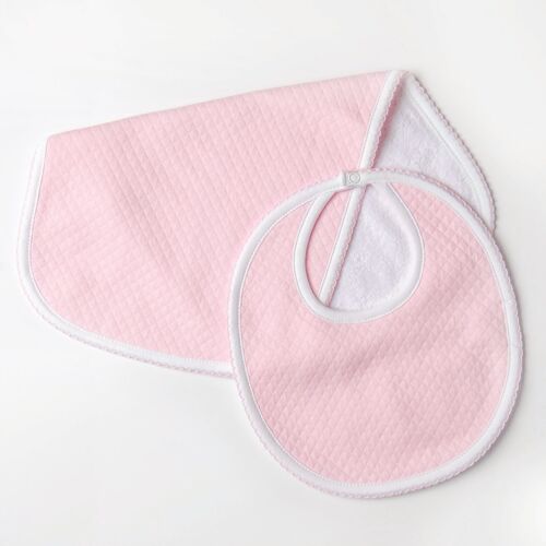 Pink Bib & Burp Cloth