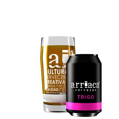 Cerveza artesana Arriaca Trigo, lata 33 cl.