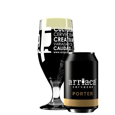 Arriaca Porter craft beer, 33 cl tin.