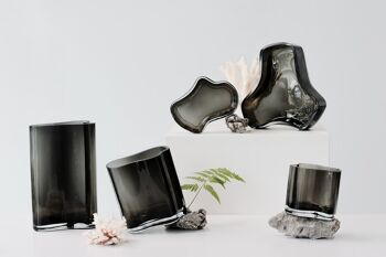 Vase design moderne en verre inspiré de CORAL + Aalto, COR20 Grey, AMber, White ou CLear 2