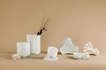 Vase design moderne en verre inspiré de CORAL + Aalto, COR20 Grey, AMber, White ou CLear 3