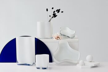 Vase design moderne en verre inspiré de CORAL + Aalto, COR20 Grey, AMber, White ou CLear 4