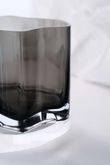 Vase design moderne en verre inspiré de CORAL + Aalto, COR20 Grey, AMber, White ou CLear 8