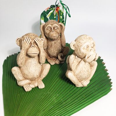 Set mit 3 ALba marmorierten Affen in duftenden Pflastern